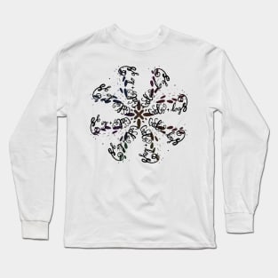 Cats and Dogs Floral Mandala Long Sleeve T-Shirt